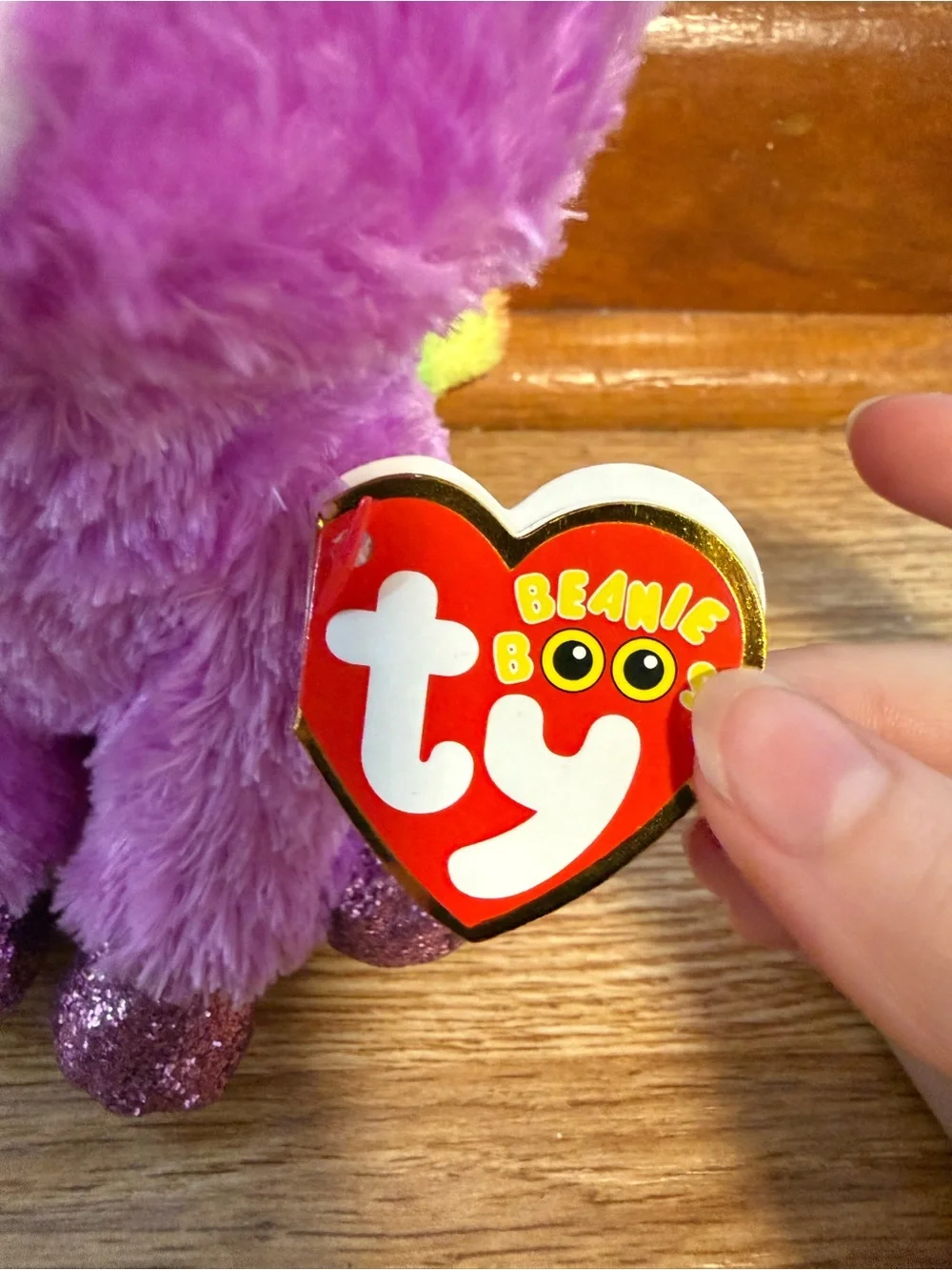 TY Silk Beanie Boos Plush ROSETTE Purple Unicorn 6